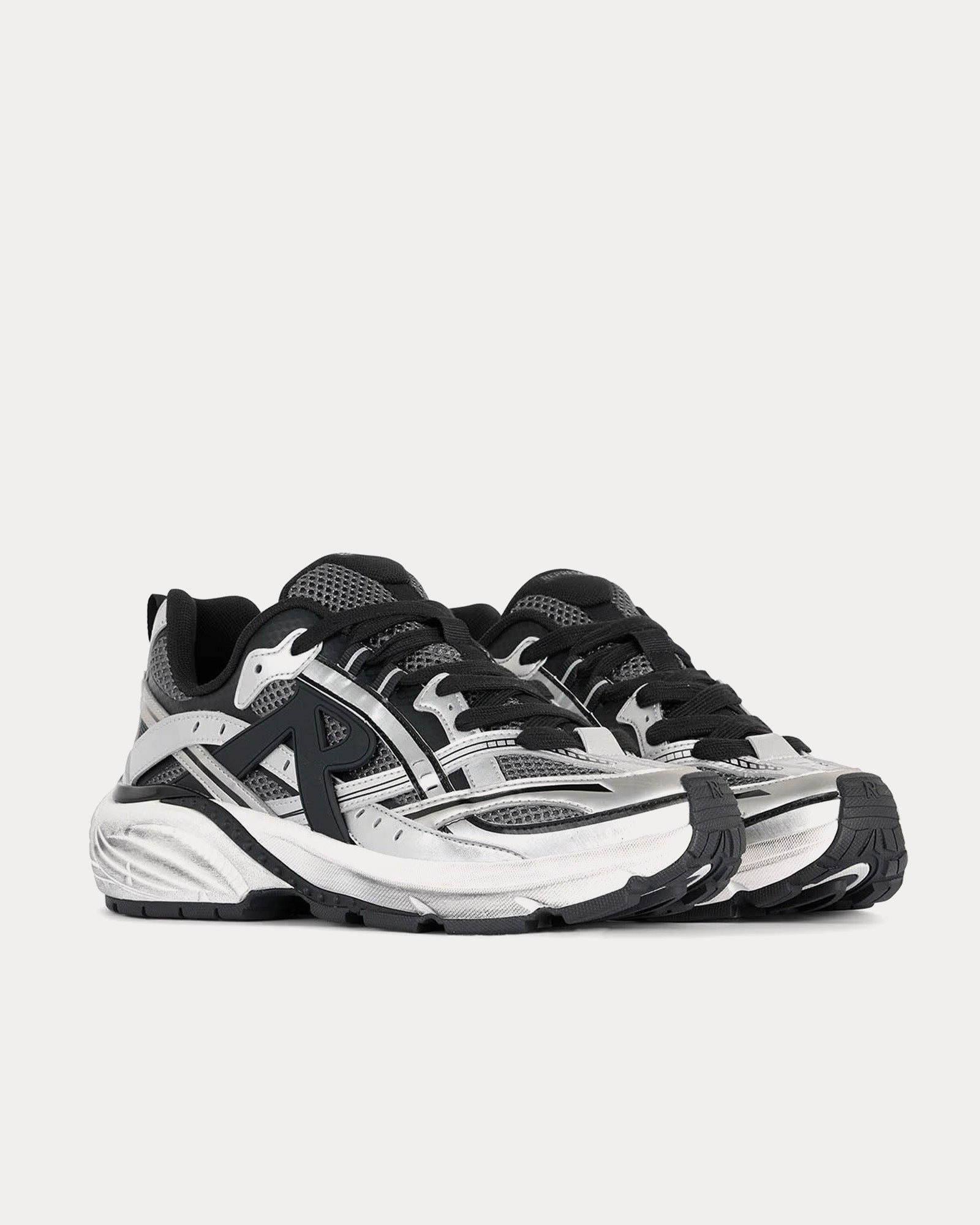 Represent Storm Runner Silver / Black Low Top Sneakers - 3