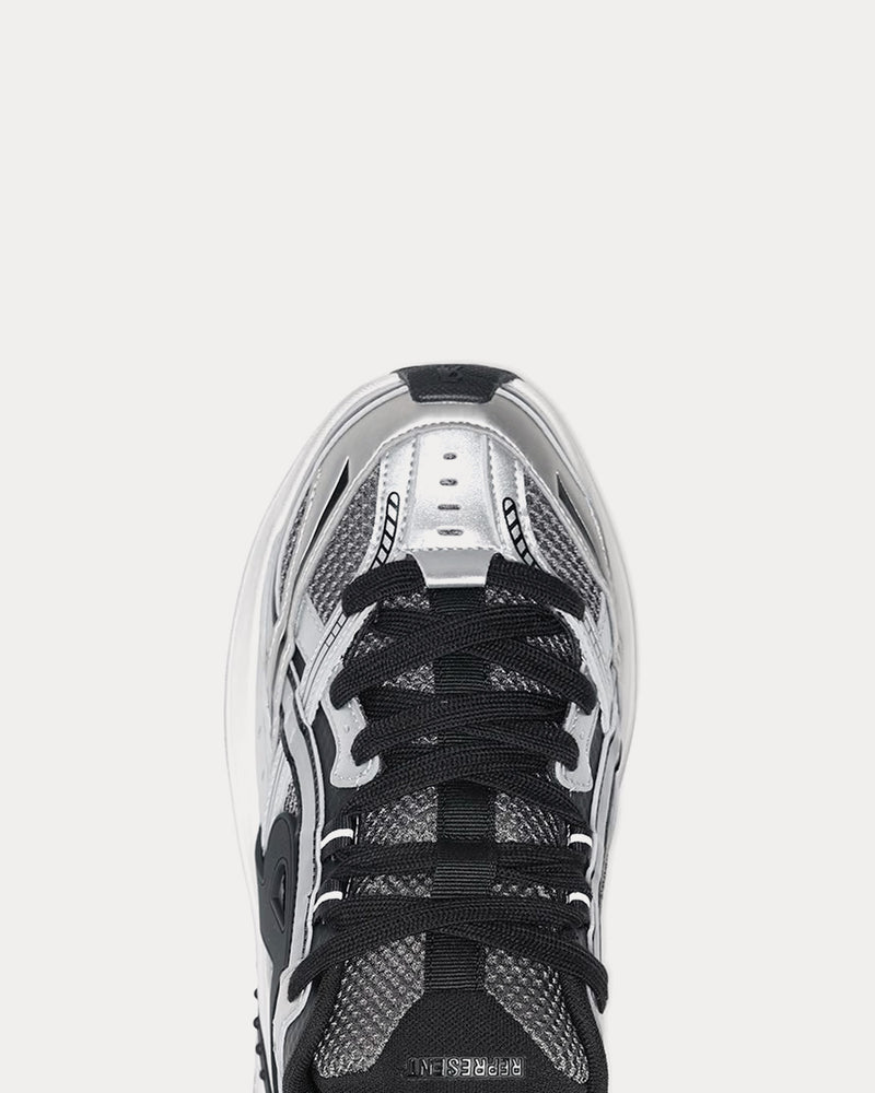 Represent Storm Runner Silver / Black Low Top Sneakers - 6