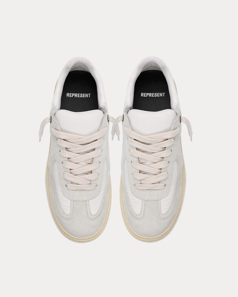 Represent Virtus Leather & Nylon Vintage White Low Top Sneakers - 2