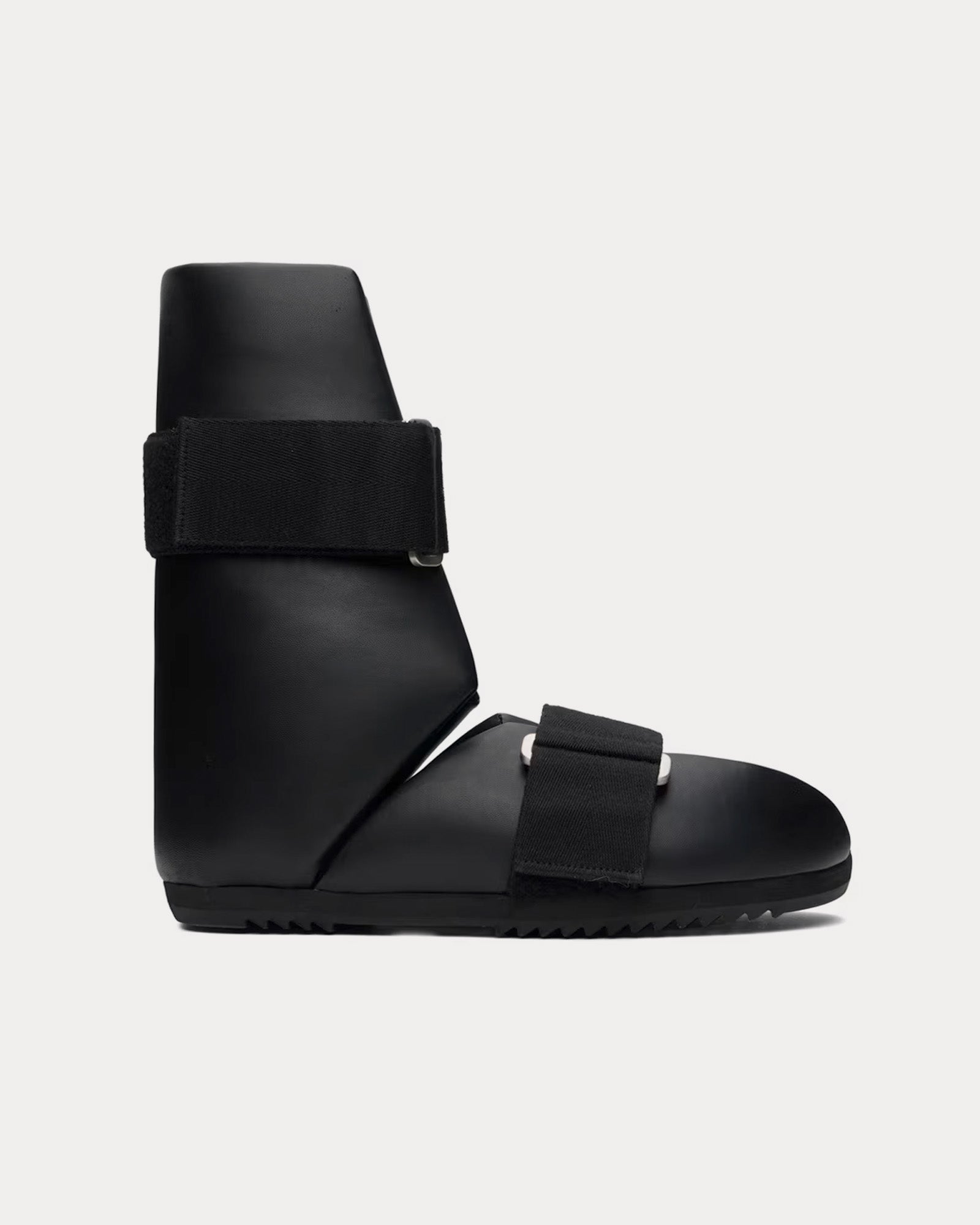 Rick Owens Splint Leather Black High Top Sandals - 1