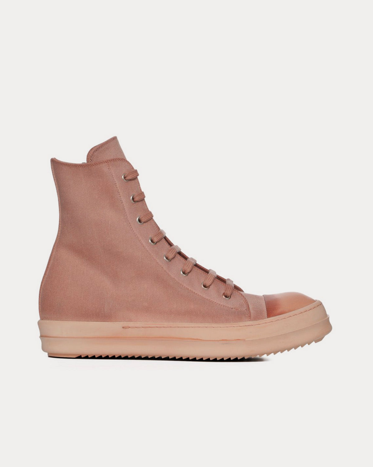 Rick Owens DRKSHDW Denim Faded Pink High Top Sneakers - 1