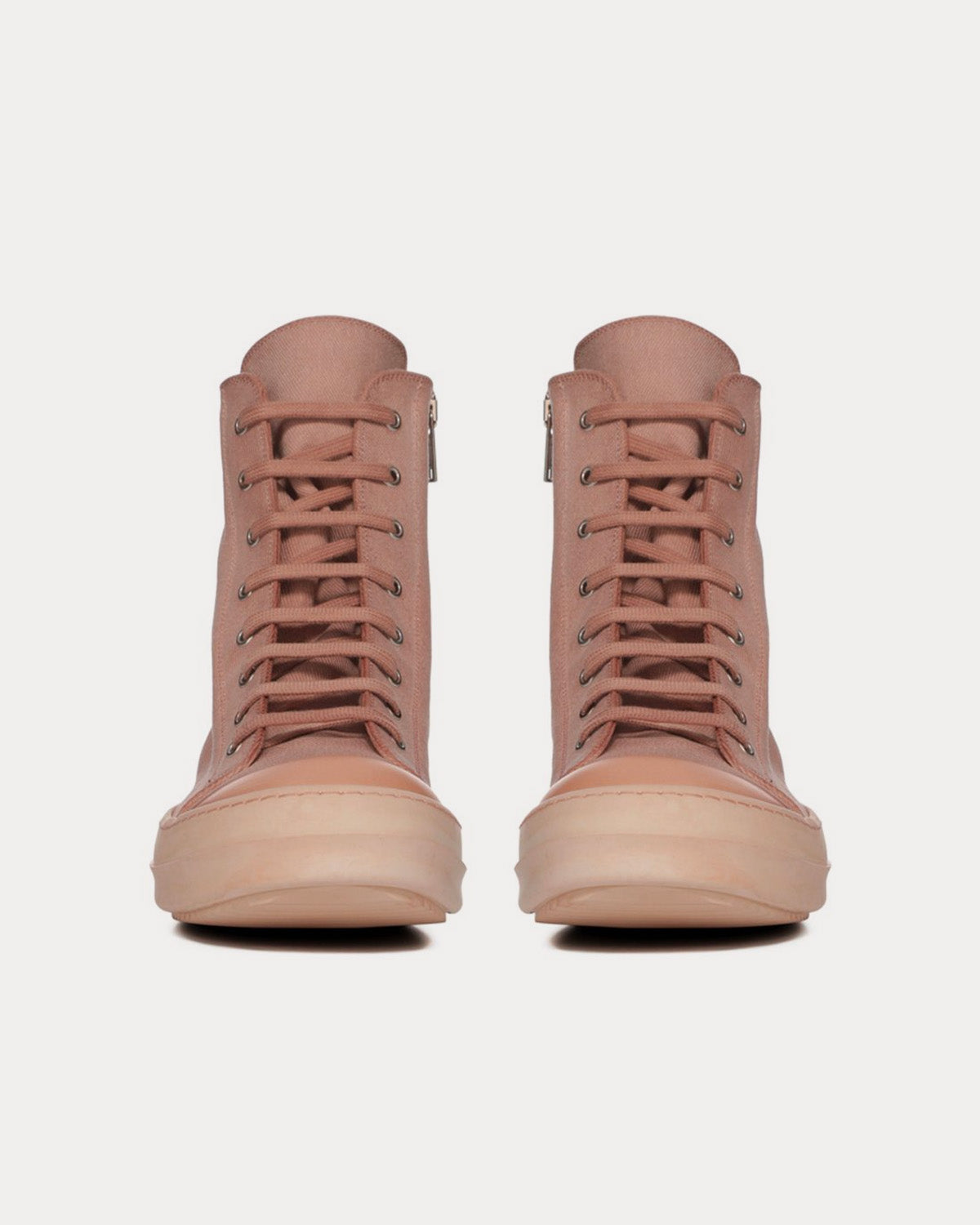 Rick Owens DRKSHDW Denim Faded Pink High Top Sneakers - 2