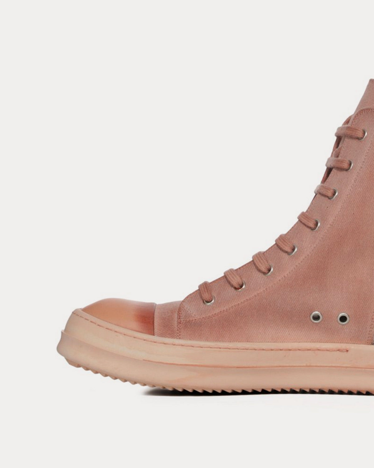 Rick Owens DRKSHDW Denim Faded Pink High Top Sneakers - 4