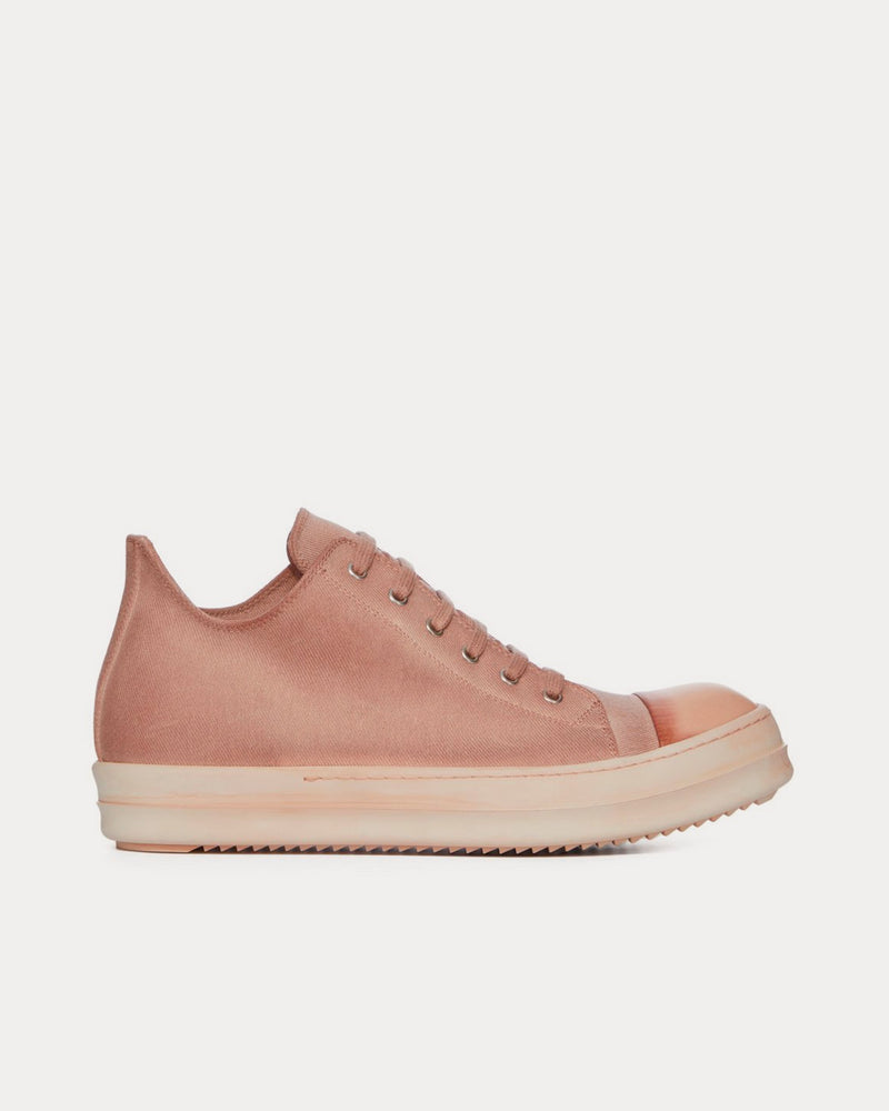 Rick Owens DRKSHDW Denim Faded Pink Low Top Sneakers - 1