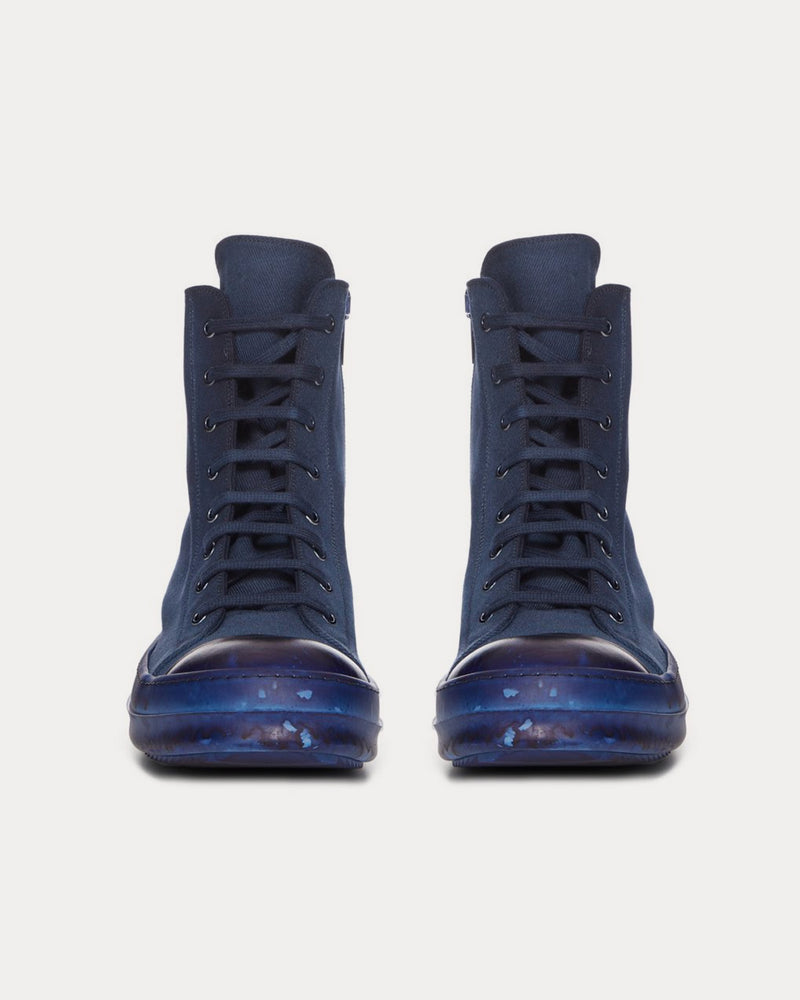 Rick Owens DRKSHDW Denim Indigo High Top Sneakers - 2