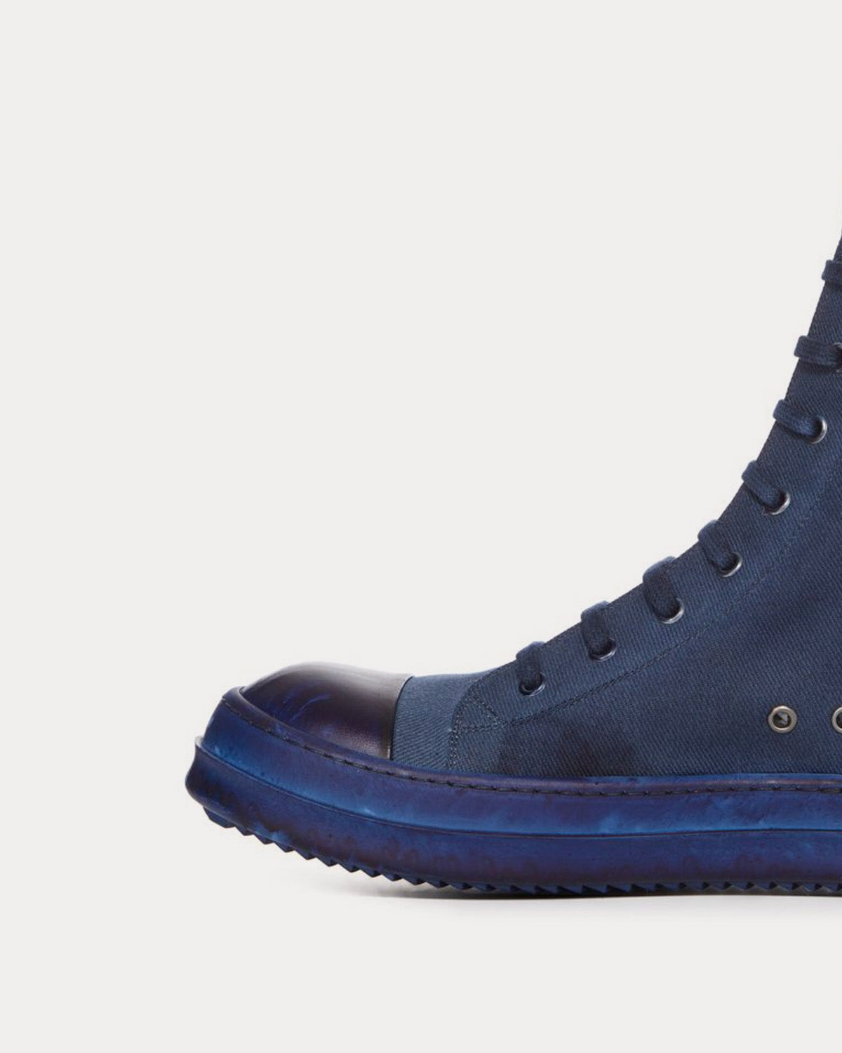 Rick Owens DRKSHDW Denim Indigo High Top Sneakers - 4