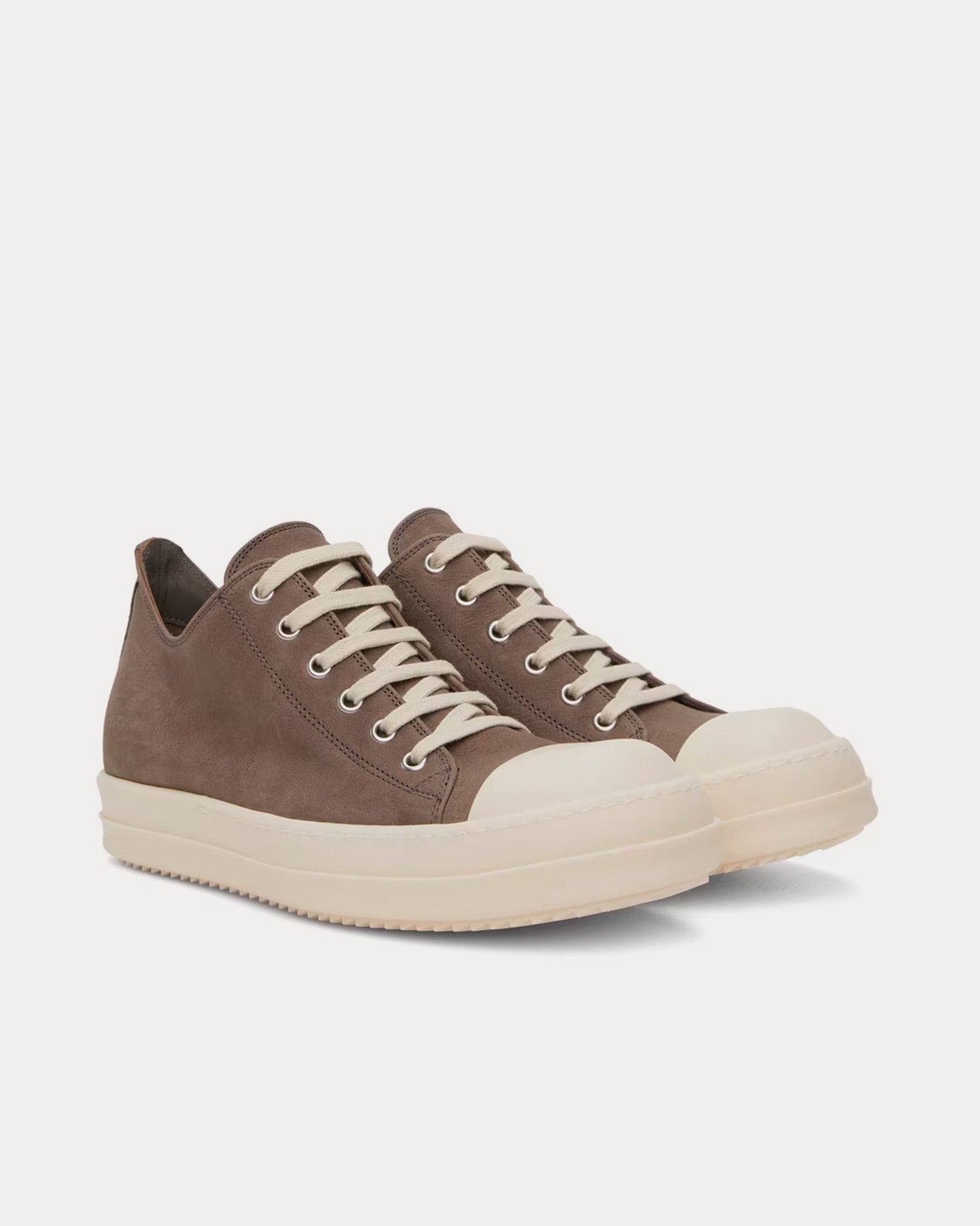 Rick Owens Leather Dust / Milk Low Top Sneakers - 2