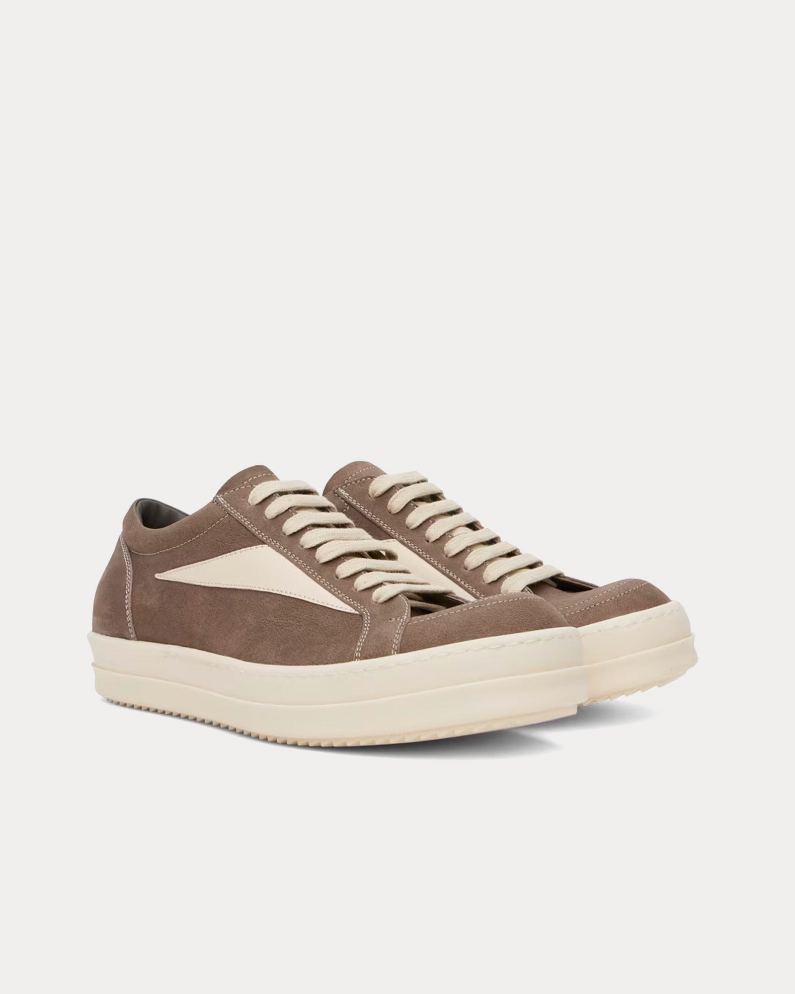 Rick Owens Vintage Leather Dust / Milk Low Top Sneakers - 2