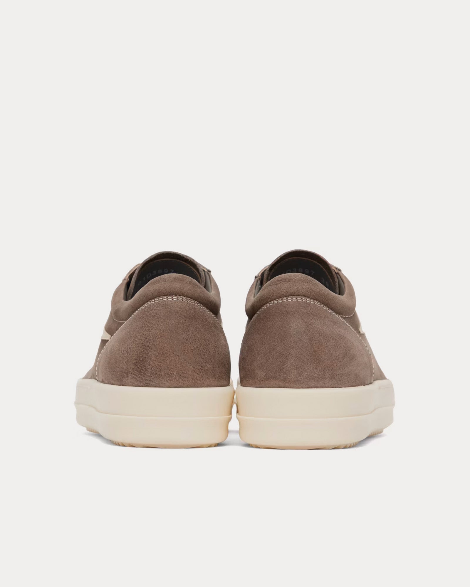 Rick Owens Vintage Leather Dust / Milk Low Top Sneakers - 3