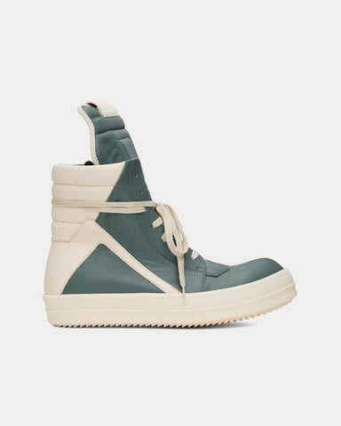 Rick Owens Hollywood Geobasket Leather Mouthwash / Milk / Milk High Top Sneakers