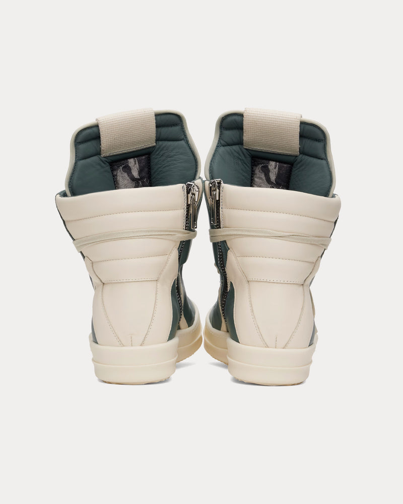 Rick Owens Hollywood Geobasket Leather Mouthwash / Milk / Milk High Top Sneakers - 3