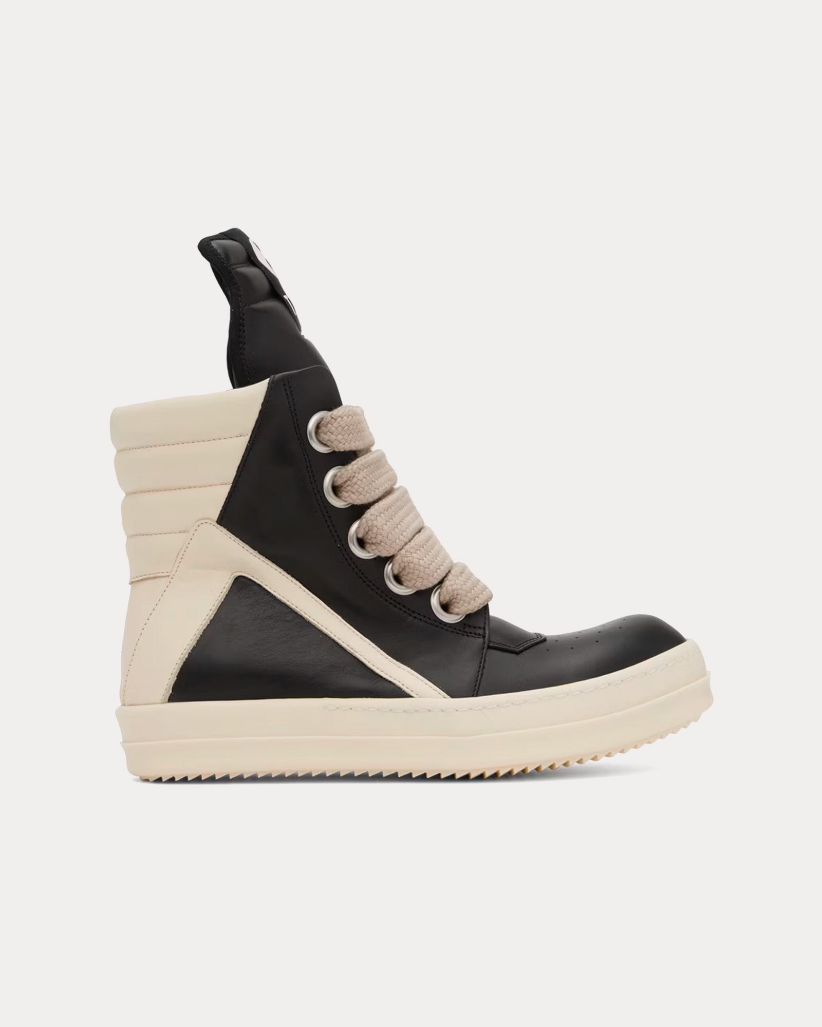 Rick Owens x Kembra Pfahler Geobasket Leather Black / Milk High Top Sneakers - 1