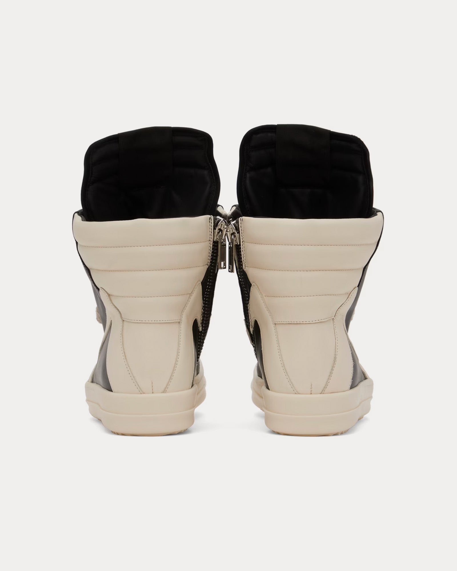 Rick Owens x Kembra Pfahler Geobasket Leather Black / Milk High Top Sneakers - 3