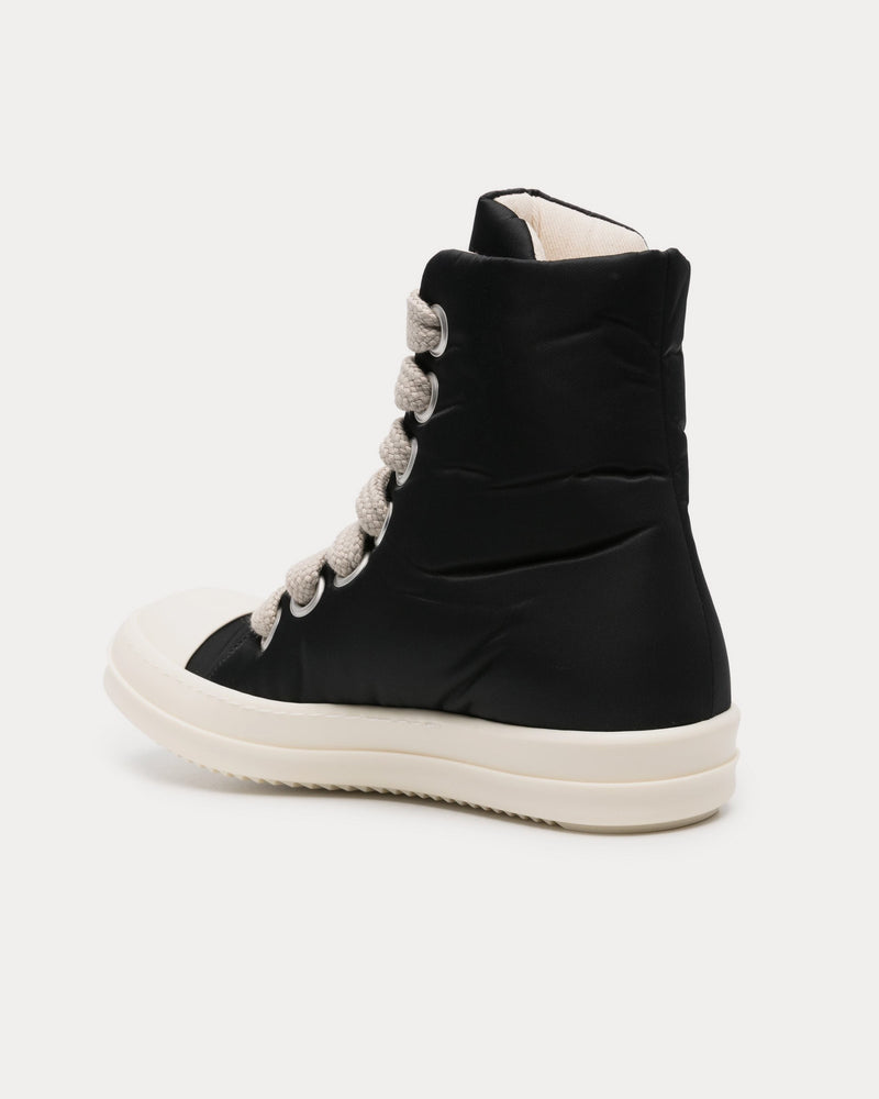 Rick Owens DRKSHDW Jumbo Lace Puffer Black / Pearl / Milk High Top Sneakers - 3