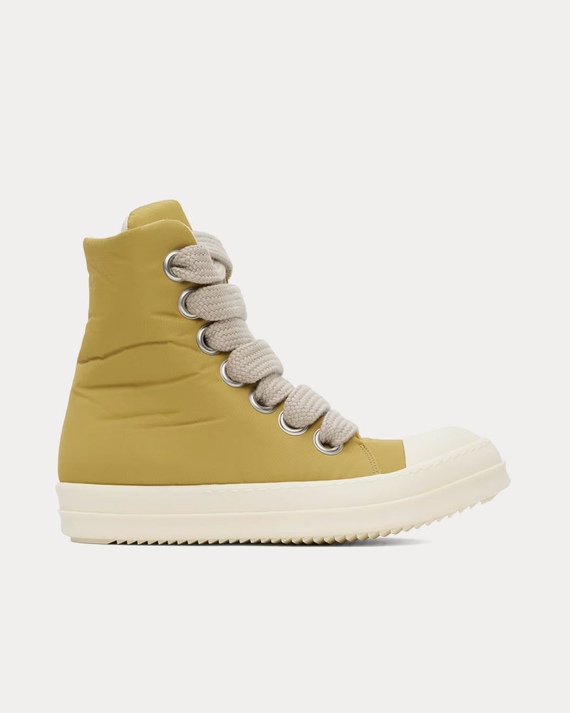 Rick Owens DRKSHDW Jumbo Lace Puffer Mustard / Pearl / Milk High Top Sneakers - 1