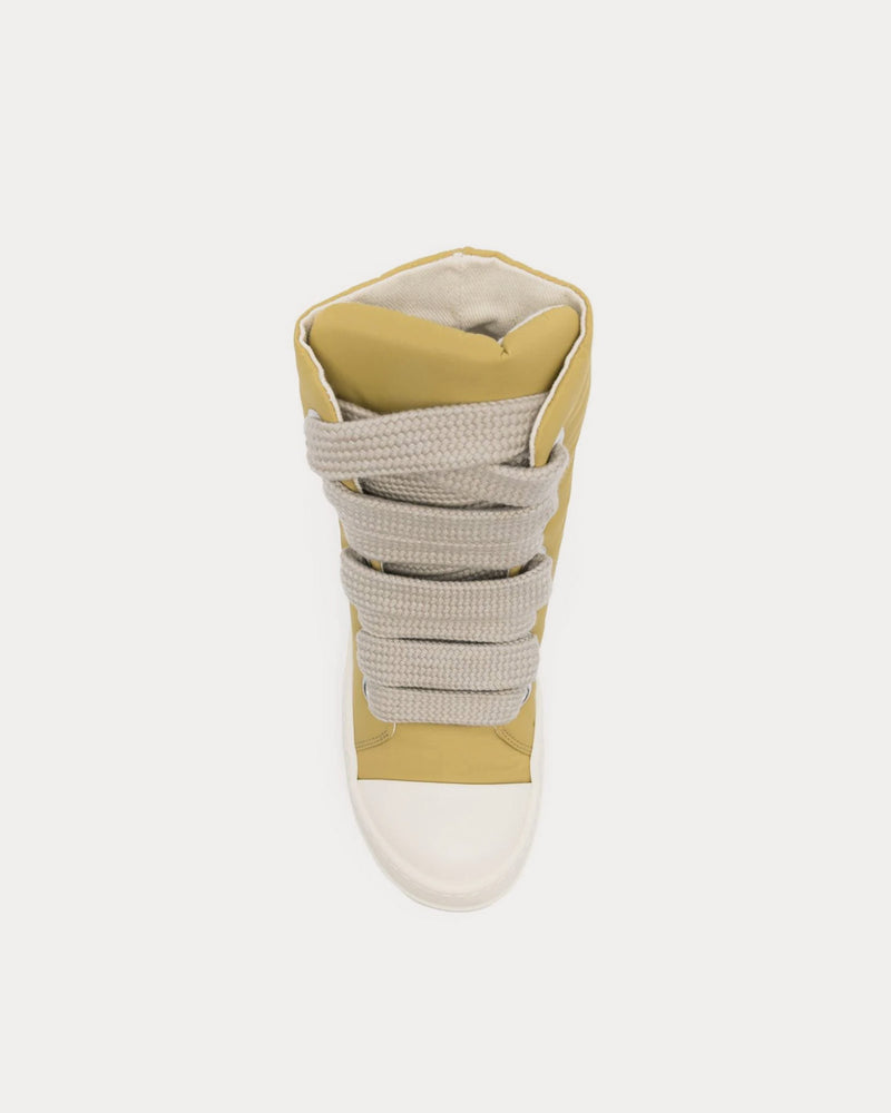 Rick Owens DRKSHDW Jumbo Lace Puffer Mustard / Pearl / Milk High Top Sneakers - 2