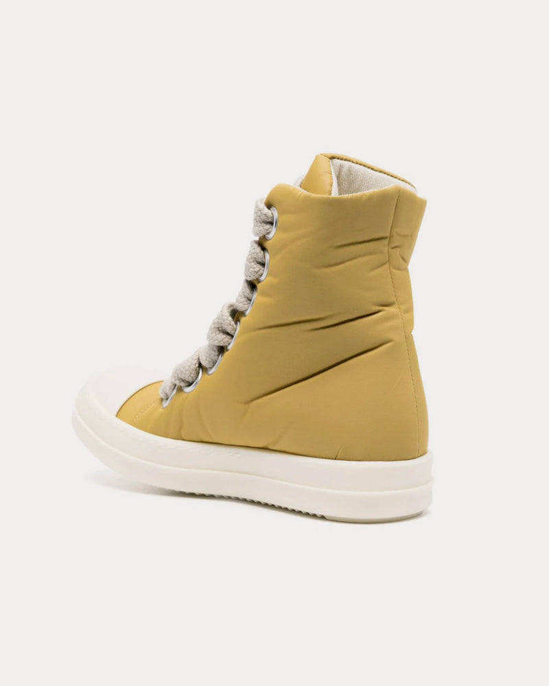 Rick Owens DRKSHDW Jumbo Lace Puffer Mustard / Pearl / Milk High Top Sneakers - 3