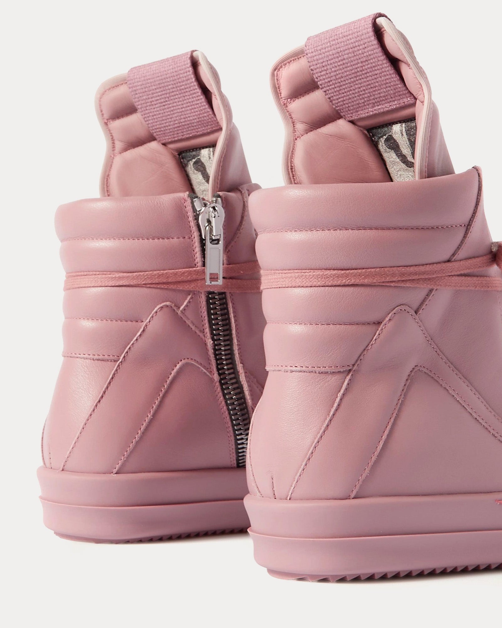 Rick Owens Geobasket Leather Dusty Pink / Dusty Pink High Top Sneakers - 3