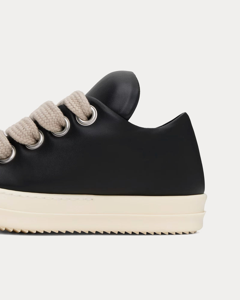 Rick Owens Hollywood Jumbolace Sneaks Leather Black / Milk / Milk Low Top Sneakers - 4