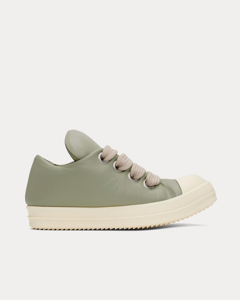 Rick Owens Hollywood Jumbolace Sneaks Leather Celadon / Milk / Milk Low Top Sneakers - 1