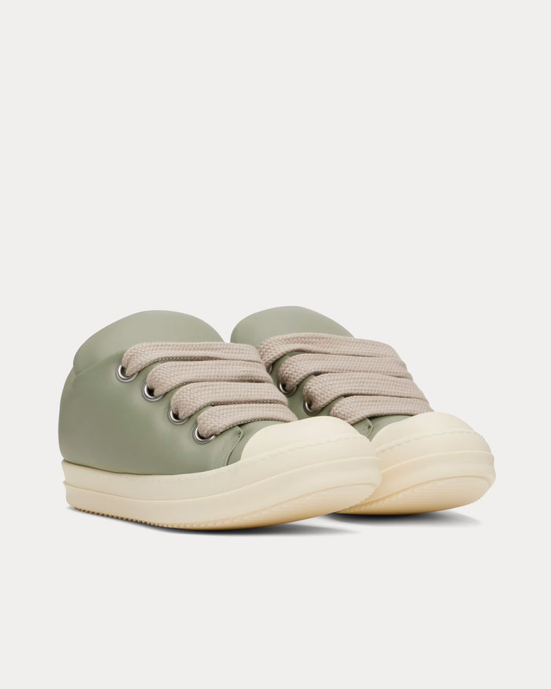 Rick Owens Hollywood Jumbolace Sneaks Leather Celadon / Milk / Milk Low Top Sneakers - 2