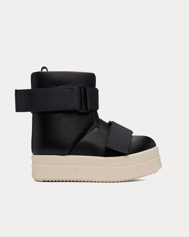 Rick Owens Splint Leather Black / Milk / Milk High Top Sneakers