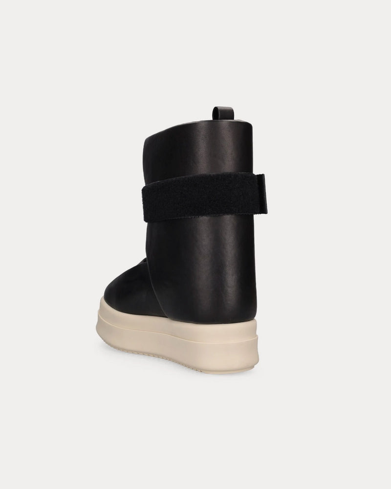 Rick Owens Splint Leather Black / Milk / Milk High Top Sneakers - 3