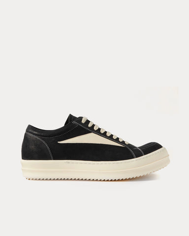 Rick Owens Vintage Leather Black / Milk Low Top Sneakers