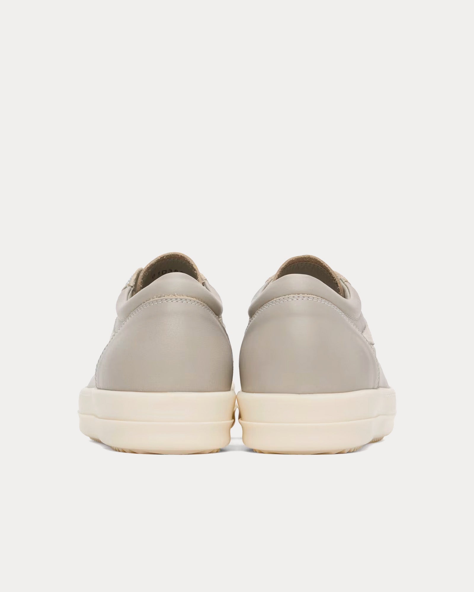 Rick Owens Vintage Leather Pearl / Milk Low Top Sneakers - 3