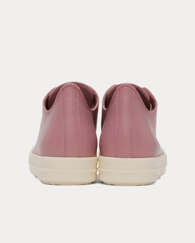 Rick Owens Leather Dusty Pink / Milk Low Top Sneakers - 3