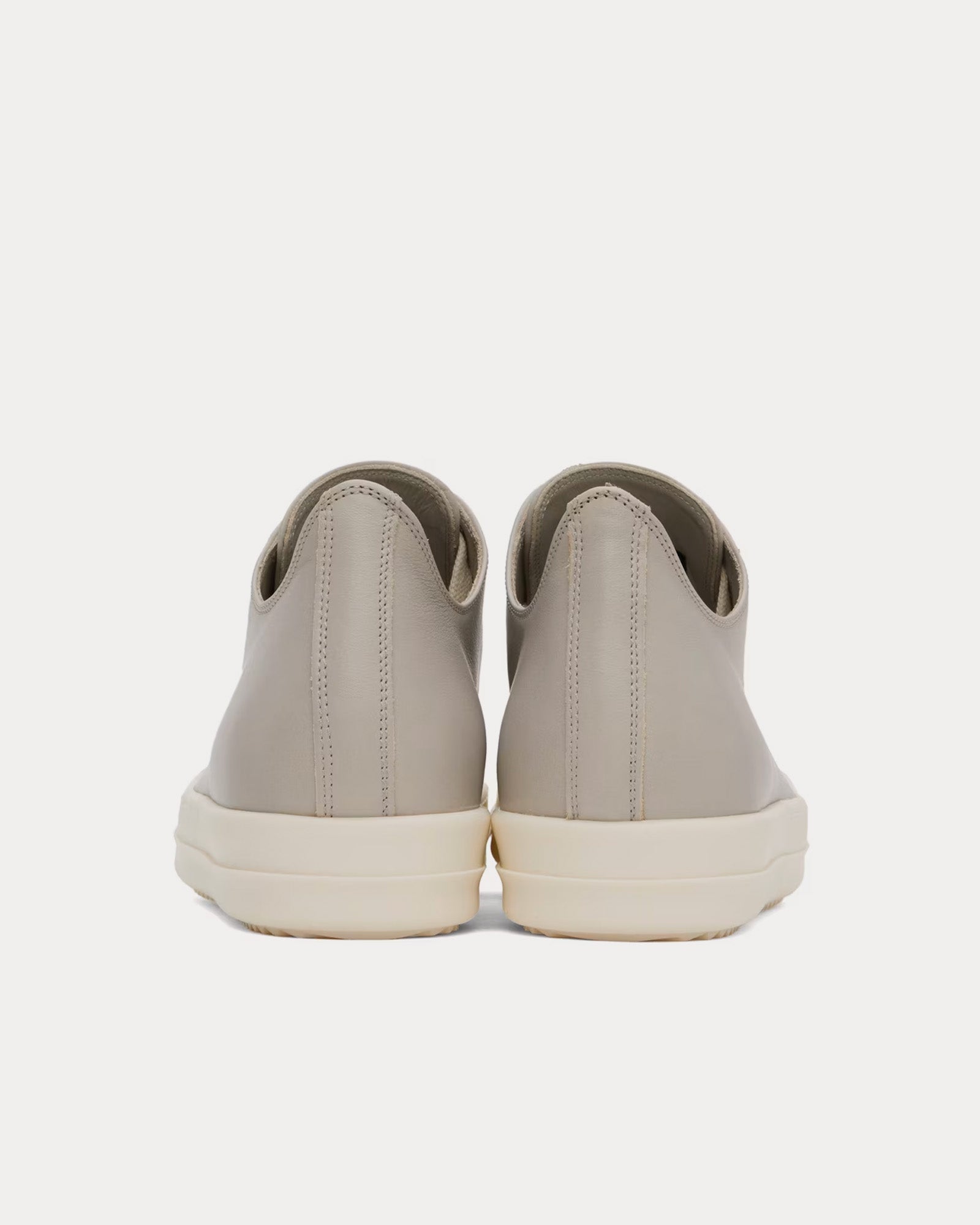 Rick Owens Leather Pearl / Milk Low Top Sneakers - 3