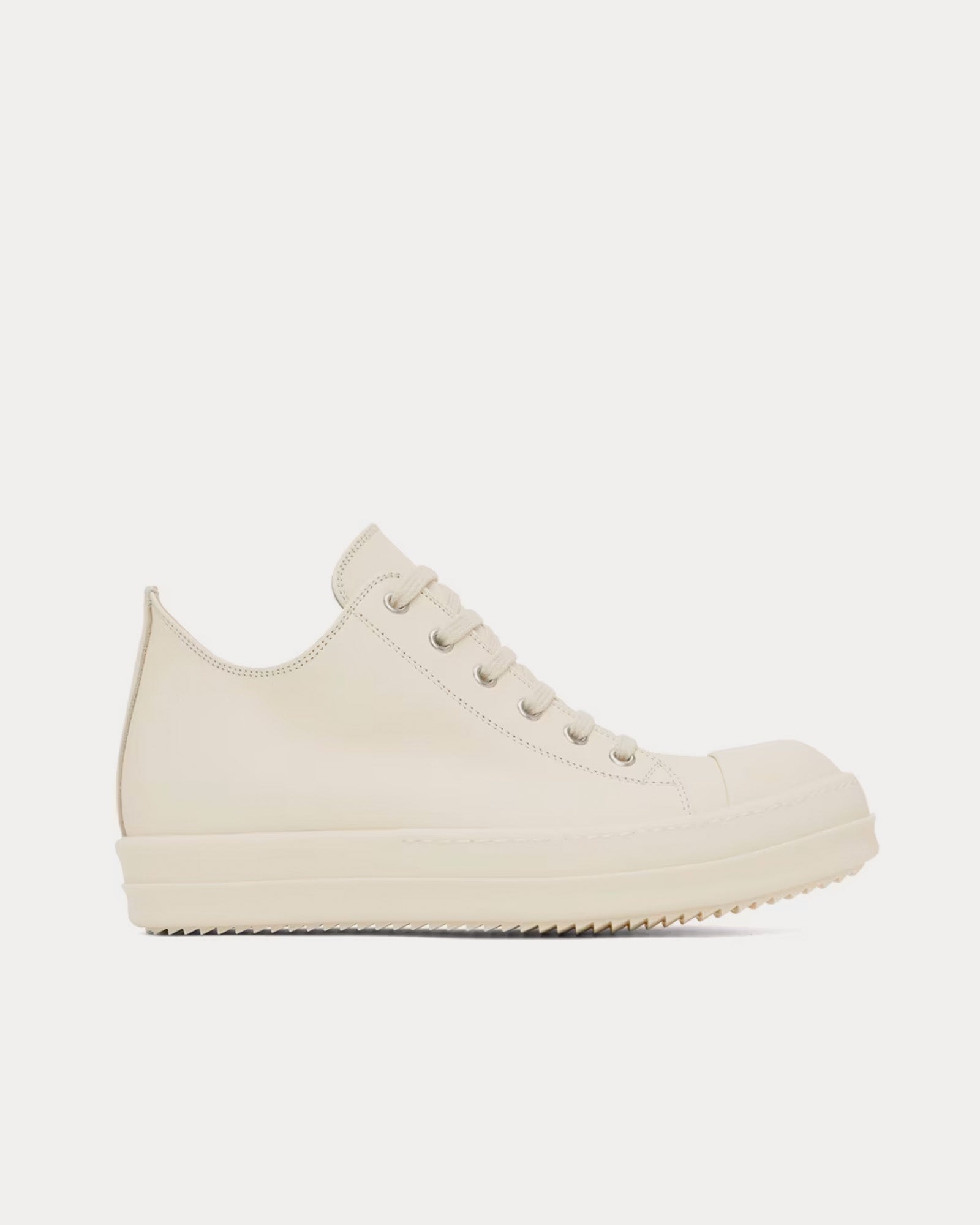 Rick Owens Leather Milk / Milk Low Top Sneakers - 1