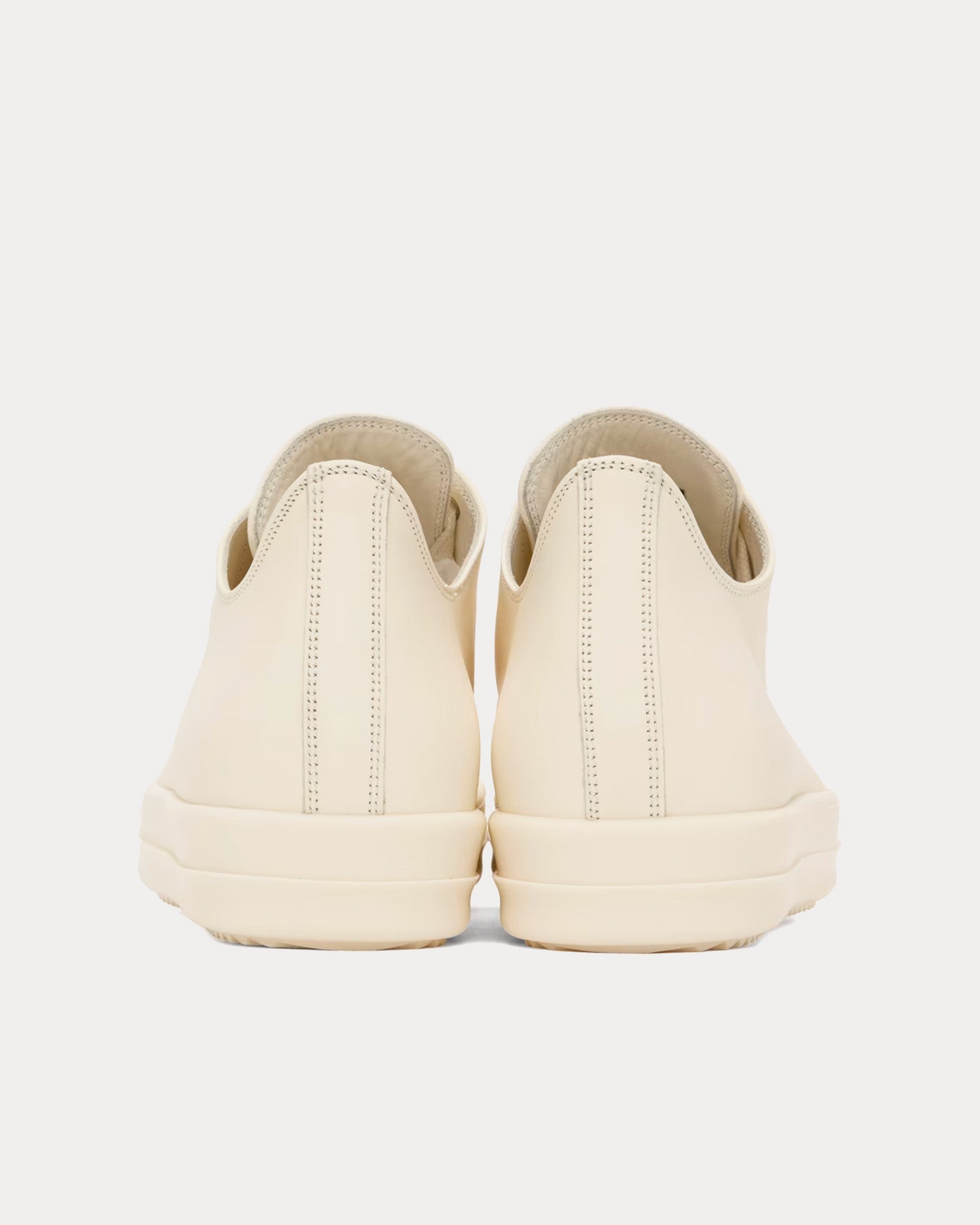 Rick Owens Leather Milk / Milk Low Top Sneakers - 3