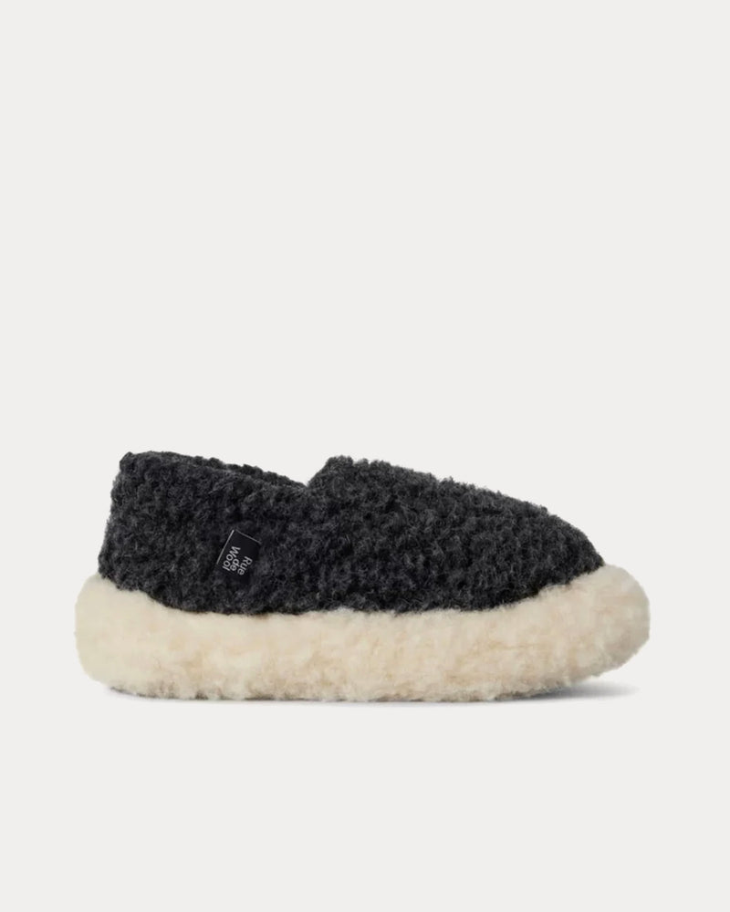 Rue de Wool Nordic V2 Charcoal Black / Natural Slippers - 1