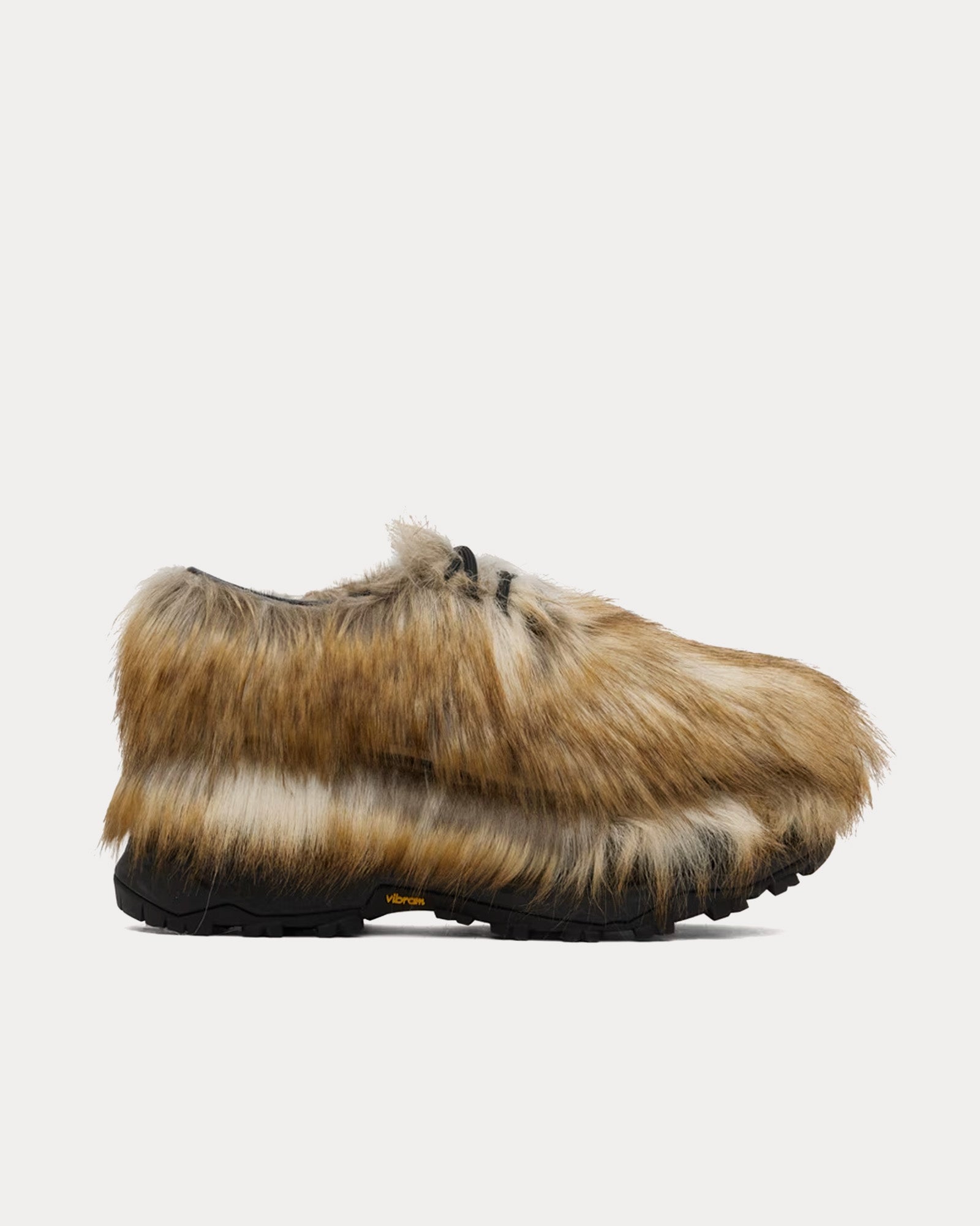 Sacai Faux-Fur Beige Derbys - 1