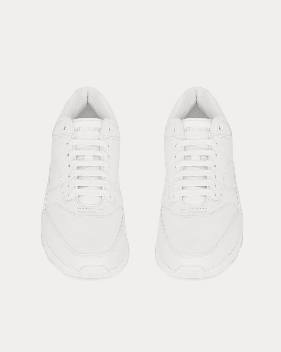 Saint Laurent Bump Smooth Leather Blanc Optique Low Top Sneakers ...