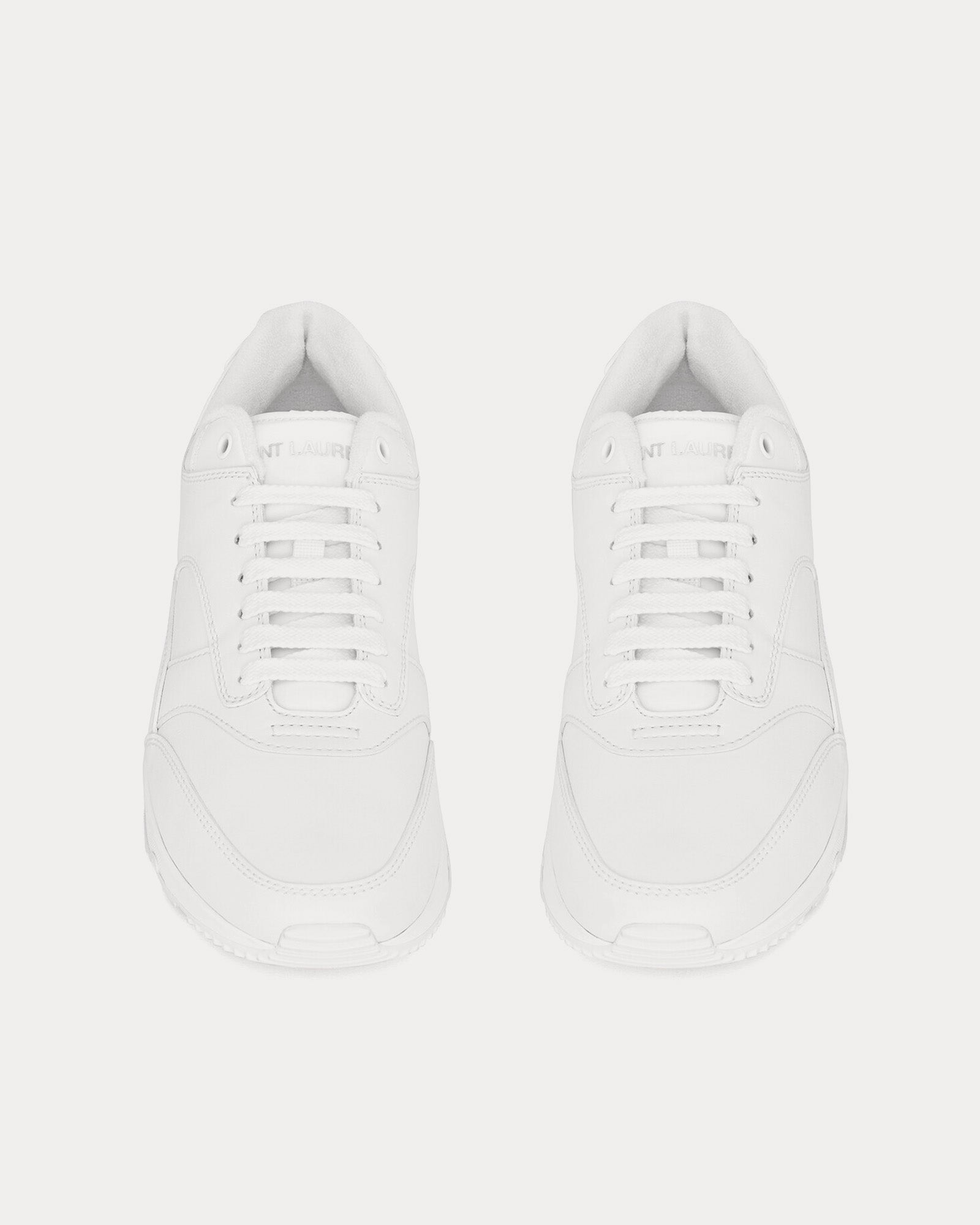 Saint Laurent Bump Smooth Leather Blanc Optique Low Top Sneakers - 2