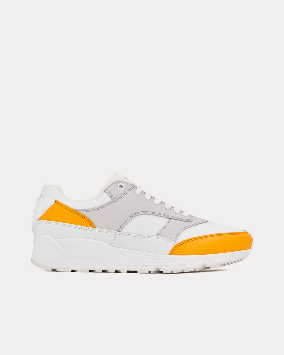 Saint Laurent Bump Smooth Leather White / Yellow Low Top Sneakers ...