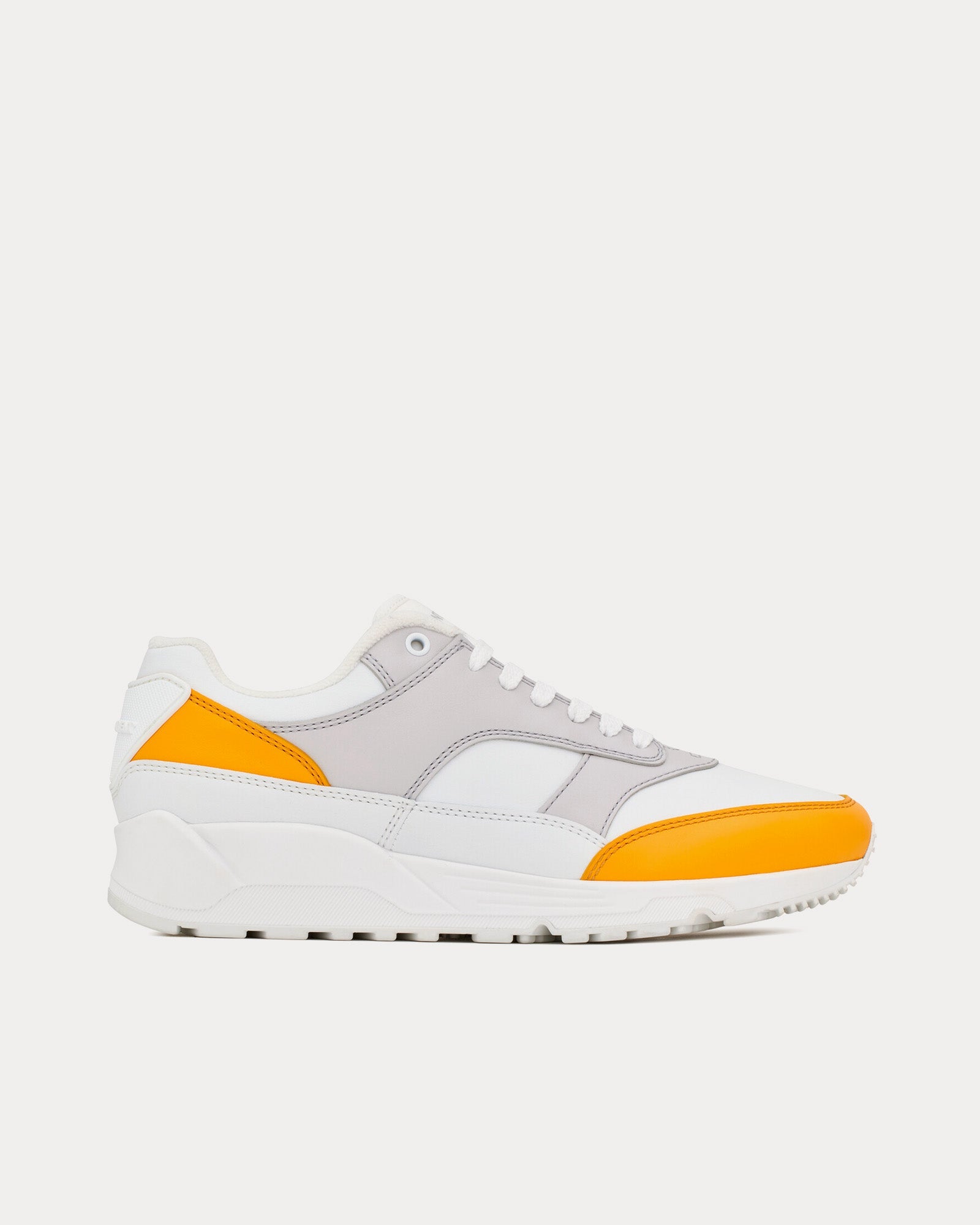 Bump Smooth Leather White / Yellow Low Top Sneakers