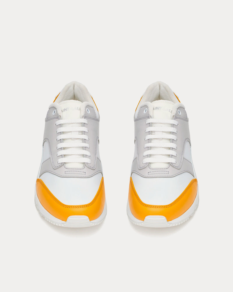 Saint Laurent Bump Smooth Leather White / Yellow Low Top Sneakers - 2