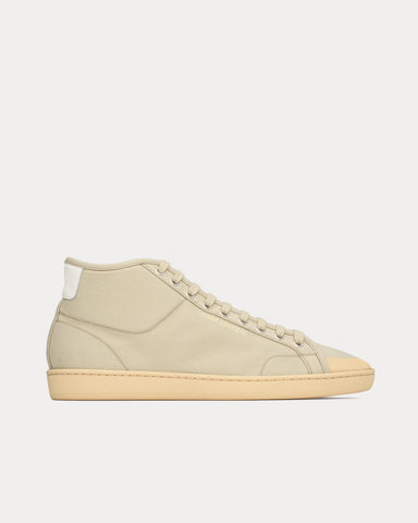 Saint Laurent SL/39 Court Classic Canvas Beige High Top Sneakers