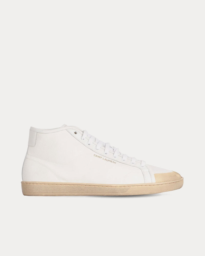 Saint Laurent SL/39 Court Classic Canvas White High Top Sneakers - 1