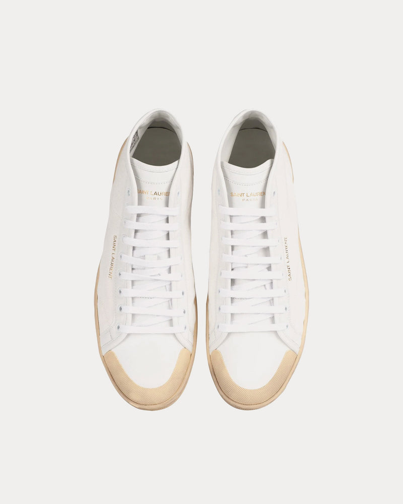 Saint Laurent SL/39 Court Classic Canvas White High Top Sneakers - 2