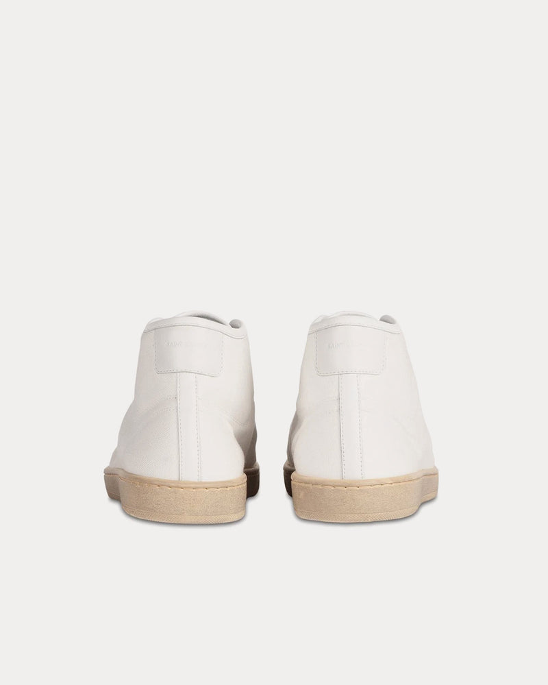 Saint Laurent SL/39 Court Classic Canvas White High Top Sneakers - 3