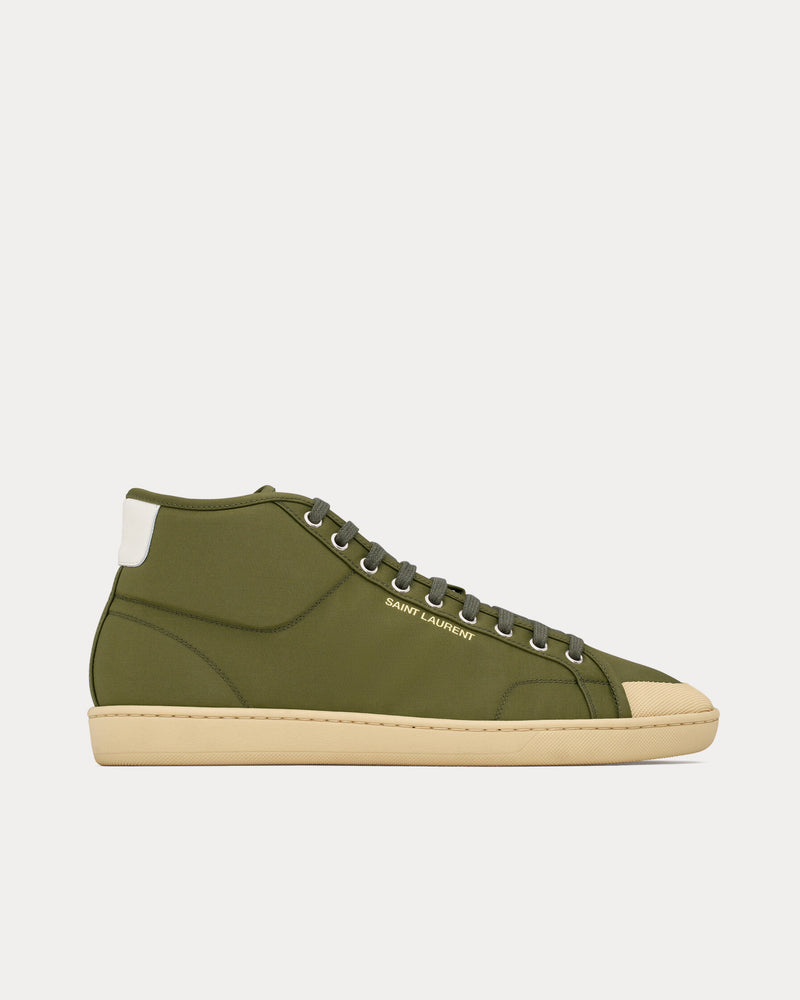 Saint Laurent SL/39 Court Classic Nylon Kiwi High Top Sneakers - 1