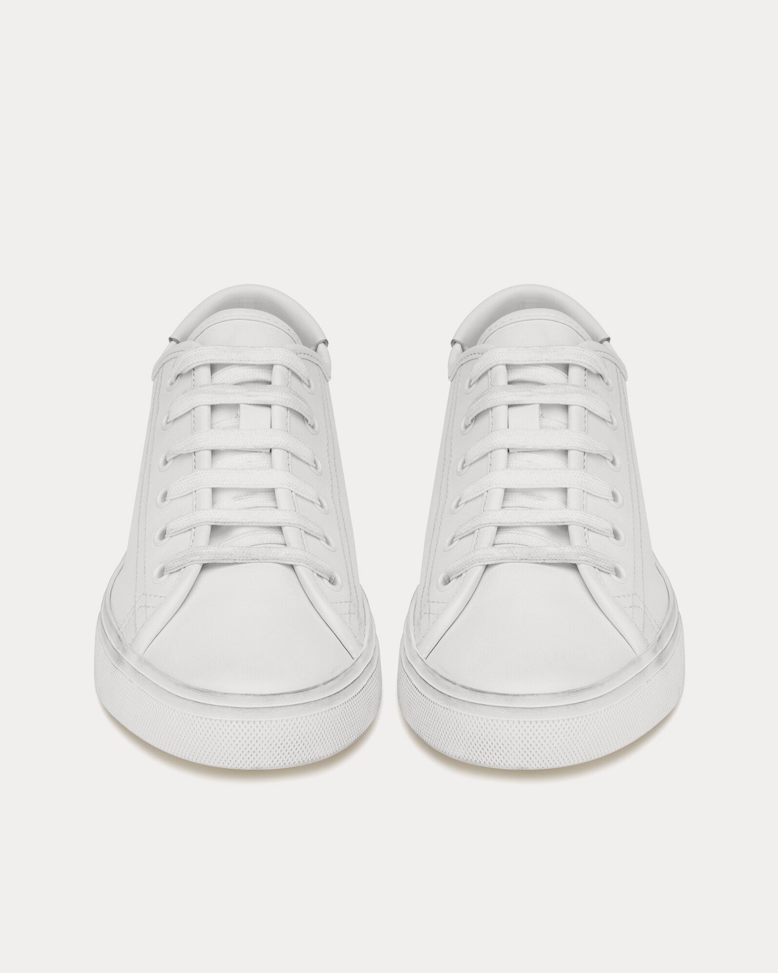 Saint Laurent Malibu Smooth Leather Optic White Low Top Sneakers - 2