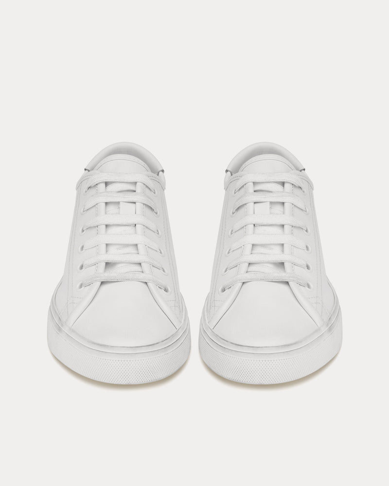 Saint Laurent Malibu Smooth Leather Optic White Low Top Sneakers - 2