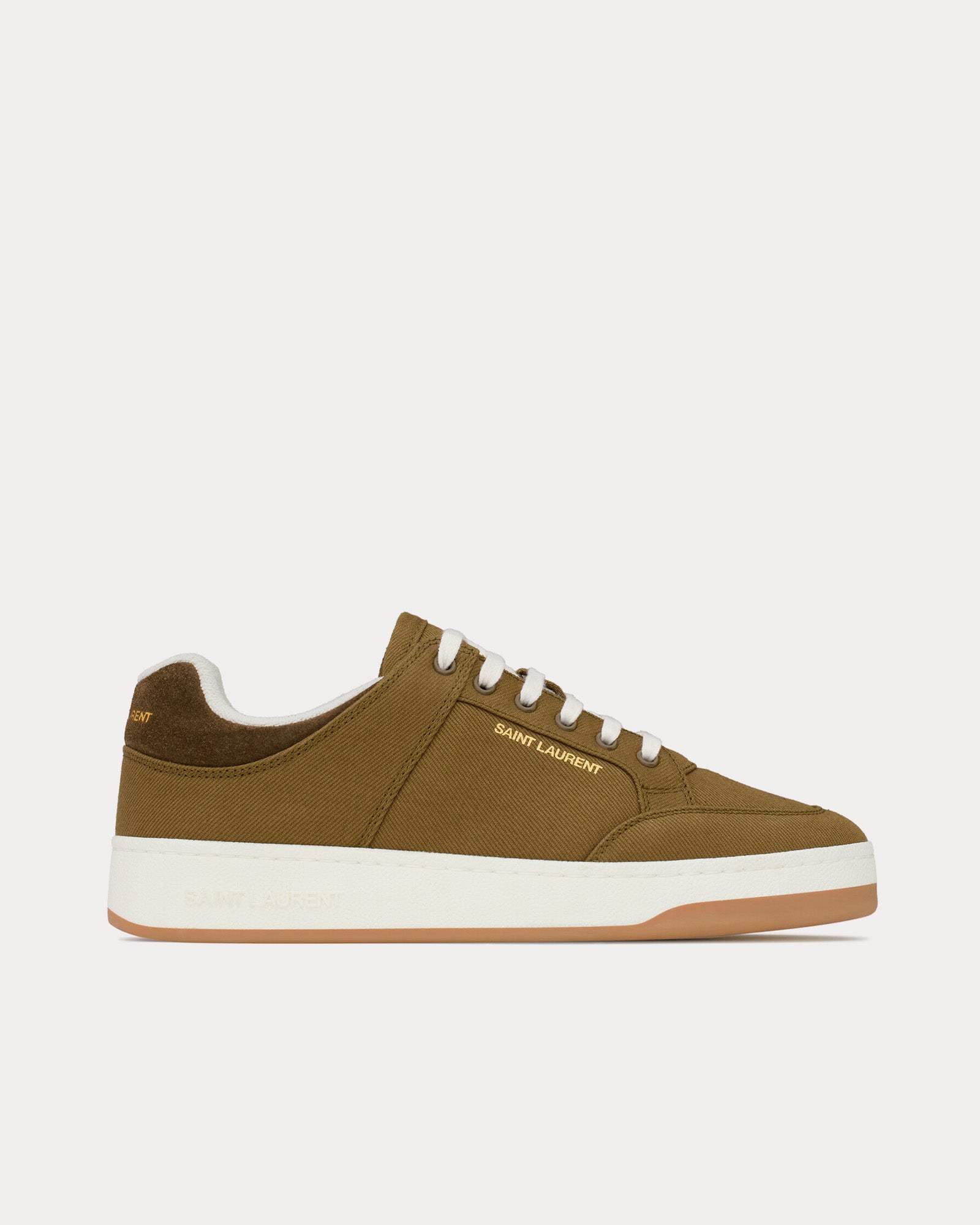 Saint Laurent SL/61 Gabardine Cactus Low Top Sneakers - 1