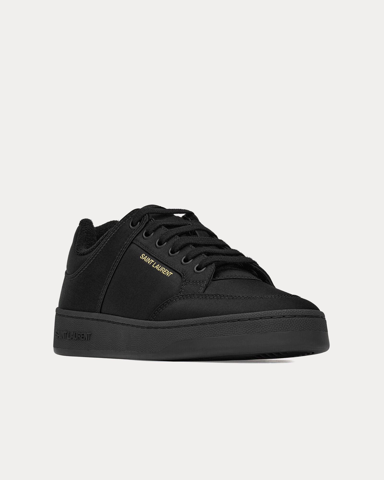 Saint Laurent SL/61 Satin Crepe Black Low Top Sneakers - 3