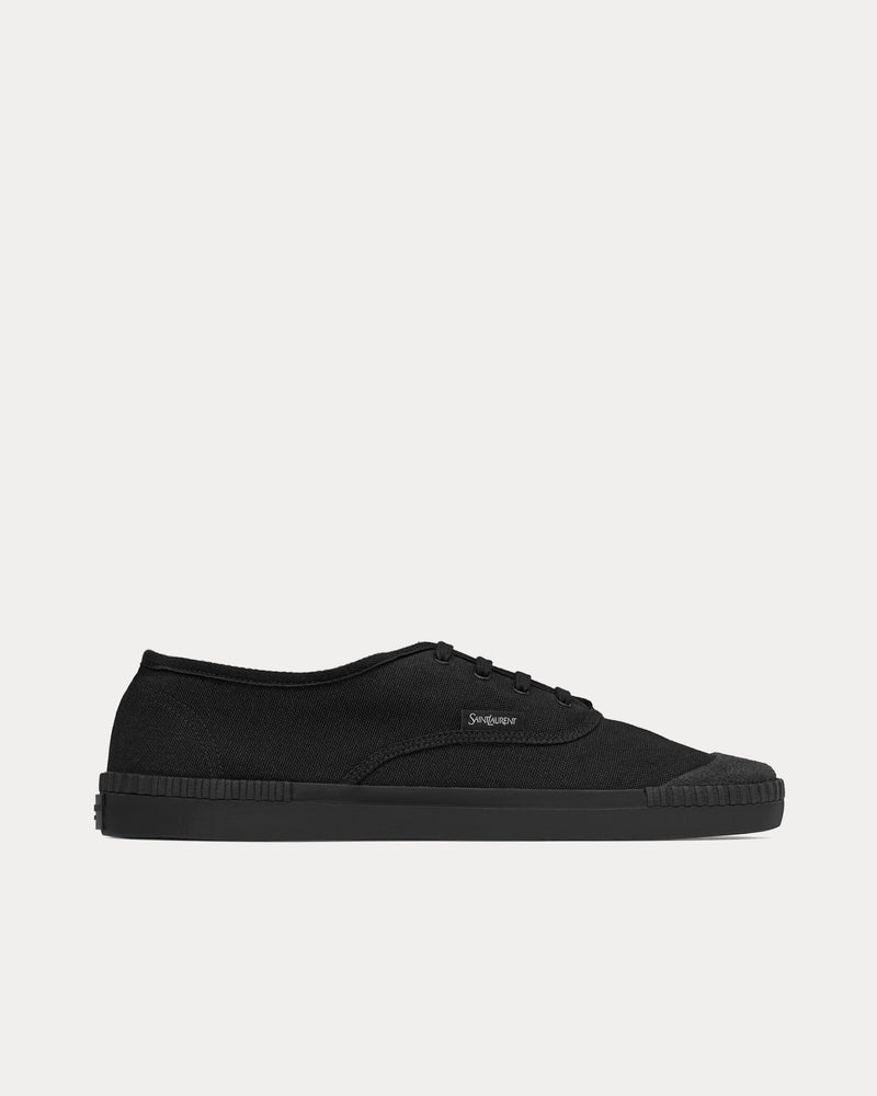 Saint Laurent Wes Canvas Black Low Top Sneakers - 1